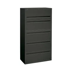File Cabinets*HON Brigade 700 Series 5-Drawer Lateral File Cabinet, Locking, Letter/Legal, Charcoal, 36"W (-785LS)