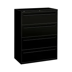 File Cabinets*HON Brigade 700 Series 4-Drawer Lateral File Cabinet, Locking, Black, Letter/Legal, 42"W (H794.L.P)