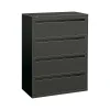 File Cabinets*HON Brigade 700 Series 4-Drawer Lateral File Cabinet, Locking, Charcoal, Letter/Legal, 42"W (H794.L.S)