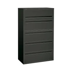 File Cabinets*HON Brigade 700 Series 5-Drawer Lateral File Cabinet, Locking, Letter/Legal, Charcoal, 42"W (795LS)