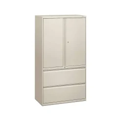 File Cabinets*HON Brigade 800 Series Lateral File Cabinet, A4/Legal/Letter, 2-Drawer, Light Gray, 19 1/4"Depth
