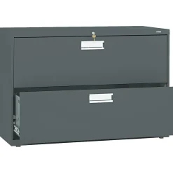 File Cabinets*HON Brigade 600 Series Lateral File Cabinet, A4/Legal/Letter, 2-Drawer, Charcoal, 42"W