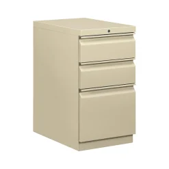 File Cabinets*HON Brigade 3-Drawer Mobile Vertical File Cabinet, Letter Size, Lockable, 28"H x 15"W x 22.88"D, Putty (H33723RL)