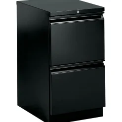 File Cabinets*HON Brigade 2-Drawer Mobile Vertical File Cabinet, Letter Size, Lockable, 28"H x 15"W x 19.875"D, Black (H33820RP)