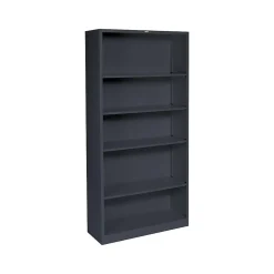 Bookcases*HON Brigade 71"H 5-Shelf Bookcase, Charcoal Metal (HS72ABCS)