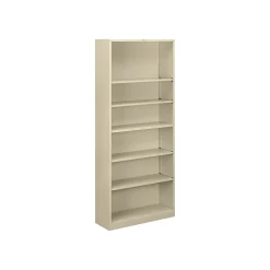 Bookcases*HON Brigade HS82ABC 6-Shelf 81"H Bookcase, Putty/Beige Steel(S82ABCL)