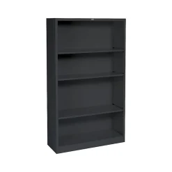 Bookcases*HON Brigade 4-Shelf 59"H Bookcase, Black Steel (HS60ABCP)