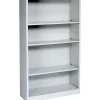 Bookcases*HON Brigade 4-Shelf Metal Bookcase, 59"H x 34 1/2"W x 12.63"D, Light Gray (S60ABCQ)