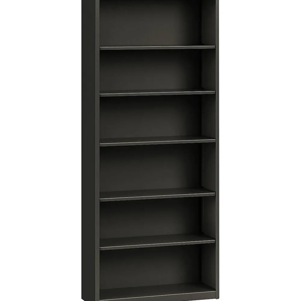 Bookcases*HON Brigade 6-Shelf Metal Bookcase, 81 1/8"H x 34 1/2"W x 12.63"D, Charcoal (S82ABCS)