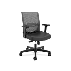 Office Chairs*HON Convergence Vinyl Task Chair with Seat Slide, Adjustable Arms, Black (CMY1AUR10)