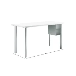 Computer Desks*HON Coze 48"W Desk w/U-Storage, Designer and Silver (RPL2448DWP6S) White