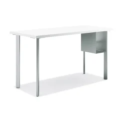Computer Desks*HON Coze 42"W Desk w/U-Storage, Designer and Silver (RPL2442DWP6S) White