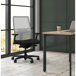 Office Chairs*HON Ignition 2.0 Mesh Back Fabric Task Chair, Black/Fog (I2M2AFLC10TK)