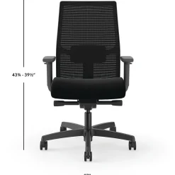 Ergonomic Chairs*HON Ignition 2.0 Mesh/Fabric Computer and Desk Chair, Black (I2M2AMLC10TK) Black Fabric