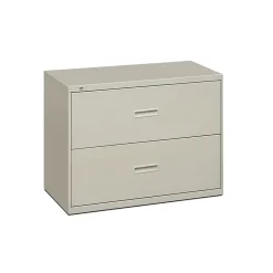 File Cabinets*HON Lateral File, 2 Drawers, Molded Pull, 36"W, Light Gray Finish (BSX482LQ)