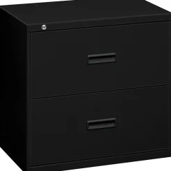 File Cabinets*HON Lateral File, 2 Drawers, Molded Pull, 36"W, Black Finish (BSX482LP)