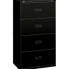 File Cabinets*HON Lateral File, 4 Drawers, Molded Pull, 30"W, Black Finish (BSX434LP)