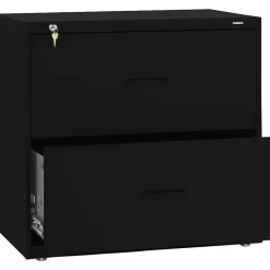 File Cabinets*HON Lateral File, 2 Drawers, Molded Pull, 30"W, Black Finish (BSX432LP)