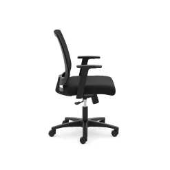 Office Chairs*HON Mesh Mid-Back Task Chair, Center-Tilt, Tension, Lock, Fixed Arms, Black Mesh, Black Fabric (BSXVL511LH10)