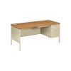 Computer Desks*HON ® Metro Classic Series "L"-Shaped Station, Single Right Pedestal Desk, Harvest/Putty, 29 1/2"H x 66"W x 30"D