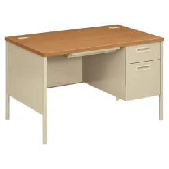 Computer Desks*HON Metro Classic 48"W Single Pedestal Desk, Harvest (HP3251R.C.L)