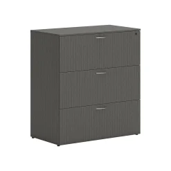 File Cabinets*HON Mod 3-Drawer Lateral File Cabinet, Letter/Legal Size, Lockable, 40"H x 36"W x 20"D, Slate Teak (HLPLLF3620L3.LSL1)