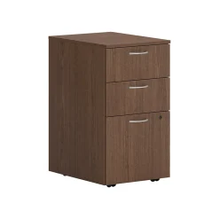 File Cabinets*HON Mod 3-Drawer Mobile Vertical File Cabinet, Letter/Legal Size, Lockable, 28"H x 15"W x 20"D, Sepia Walnut (PLPMBBFLE1)