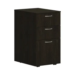 File Cabinets*HON Mod 3-Drawer Mobile Vertical File Cabinet, Letter/Legal Size, Lockable, 28"H x 15"W x 20"D, Java Oak (PLPMBBFLJ1)