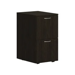 File Cabinets*HON Mod 2-Drawer Mobile Vertical File Cabinet, Letter/Legal Size, Lockable, 28"H x 15"W x 20"D, Java Oak (PLPMFFLJ1)