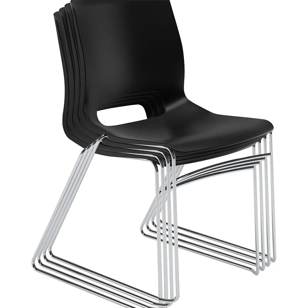 Folding & Stacking*HON Motivate High-Density Stacking Chair, Onyx Shell, 4 per Carton