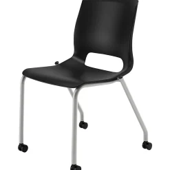 Folding & Stacking*HON Motivate Stacking Chair, Onyx Shell, Textured Platinum Frame, 2 per Carton