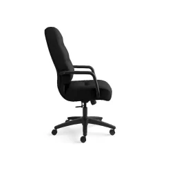 Office Chairs*HON Pillow-Soft Executive High-Back Chair, Center-Tilt, Fixed Arms, Black Fabric