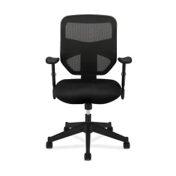Office Chairs*HON Prominent Mesh High-Back Task Chair, Center-Tilt, Adjustable Arms, Black Sandwich (BSXVL531MM10)