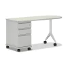 Office Desks*HON SmartLink 60" D-Shape Value Teacher Station Desk, Silver Mesh/Platinum (HLTV2460T-3.B9.K.T1)