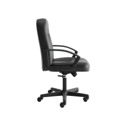 Office Chairs*HON SofThread Leather High-Back Executive Chair, Center-Tilt, Fixed Arms, Black (BSXVL601SB11)