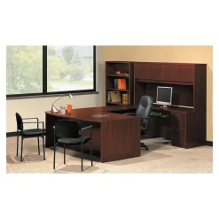 Office Chairs*HON SofThread Leather High-Back Executive Chair, Center-Tilt, Fixed Arms, Black (BSXVL601SB11)