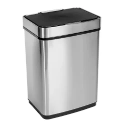 Motion Sensor Steel Indoor Trash Can with Automatic Lid, 13.2 Gallon, Silver (TRS-08414)<Honey-Can-Do Clearance