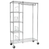 Shelving*Honey-Can-Do Rolling Closet with Garment Bar and Shelves, 18"W, Chrome (SHF-01567)