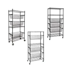 Shelving*Honey-Can-Do 3-Shelf Steel Shelving Unit, 73.6" x 35.6" x 17.9", Black (SHF-09977)