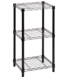 Shelving*Honey-Can-Do Small 3-Tier Adjustable Storage Shelving Unit, 15"W, Black (SHF-09209)