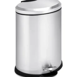 Stainless Oval Steel Step Trash Can with Lid, Silver, 3.17 Gallon (TRS-01447)<Honey-Can-Do Discount