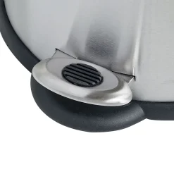 Stainless Steel Oval Step Trash Can with Lid, Silver, 1.32 Gallon (TRS-01448)<Honey-Can-Do New