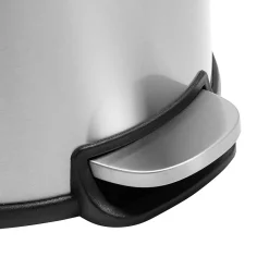Steel Indoor Round Soft-Close Trash Can with Hinged Lid, 7.92 Gallon, Silver (TRS-08994)<Honey-Can-Do Hot