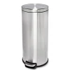 Steel Indoor Round Step Can Trash Can with Hinged Lid, 7.92 Gallon, Silver (TRS-09074)<Honey-Can-Do Best