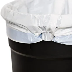 Steel Indoor Round Step Can Trash Can with Hinged Lid, 7.92 Gallon, Silver (TRS-09074)<Honey-Can-Do Best