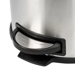 Steel Indoor Round Step Trash Can with Hinged Lid, 7.92 Gallon, Silver (TRS-09075)<Honey-Can-Do Best