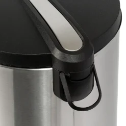 Steel Indoor Round Step Trash Can with Hinged Lid, 7.92 Gallon, Silver (TRS-09075)<Honey-Can-Do Best