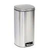 Steel Indoor Step Trash Can with Hinged Lid, 7.92 Gallon, Silver (TRS-09330)<Honey-Can-Do