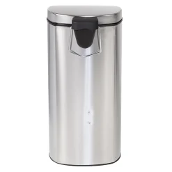 Steel Indoor Step Trash Can with Hinged Lid, 7.92 Gallon, Silver (TRS-09330)<Honey-Can-Do