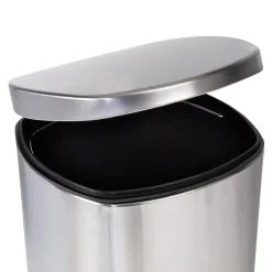 Steel Indoor Step Trash Can with Hinged Lid, 7.92 Gallon, Silver (TRS-09330)<Honey-Can-Do